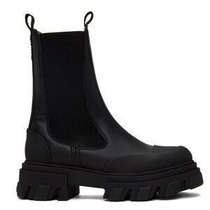 GANNI NWOT Black Mid Chelsea Boots, Ladies Size 38